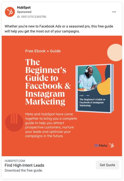 How to Create Ads on Facebook, how to create ads on fb, how to create ad on facebook, how to create advertisment on facebook, hubspot ad example 